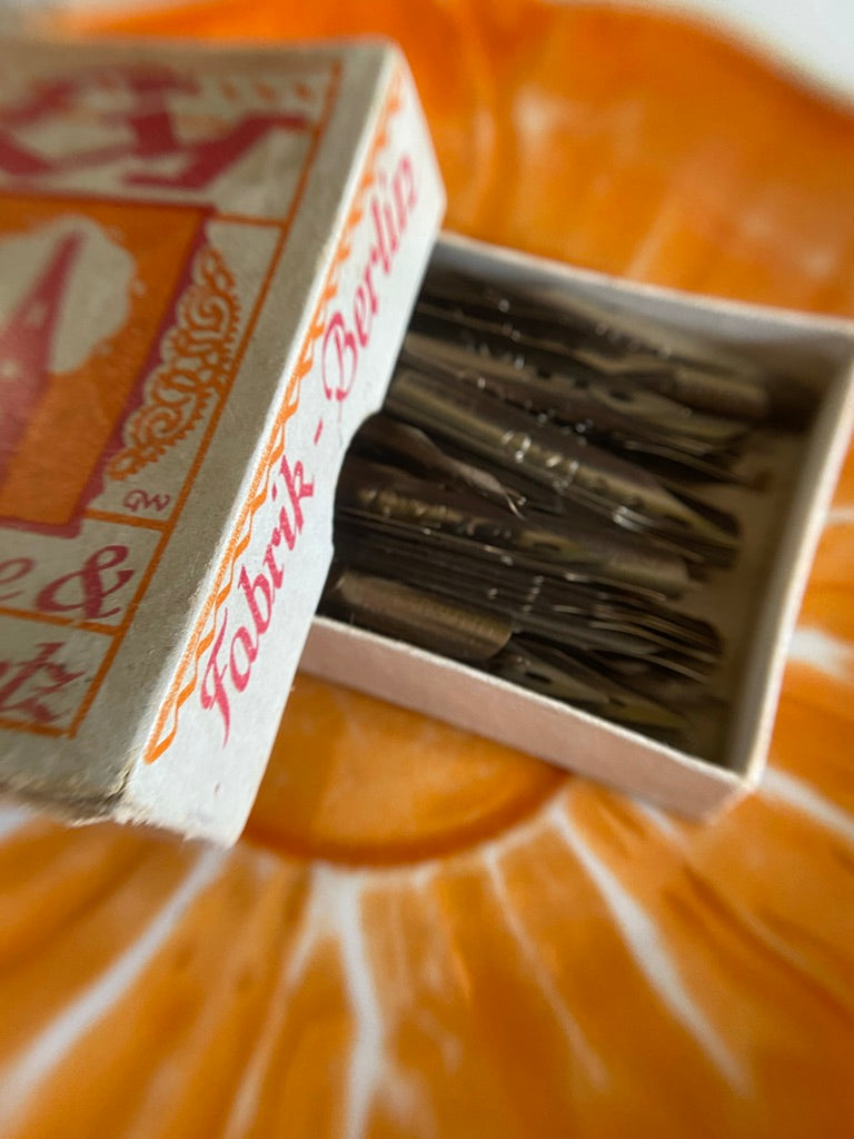 5 Pen Nibs: set of 5 left oblique calligraphy nibs: Heintze Ly series (italics)