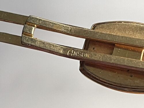 Vtg Real Fly Lure Lucite Tie Clasp Anson Goldtone Mens Jewelry Fishing