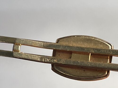 Vtg Real Fly Lure Lucite Tie Clasp Anson Goldtone Mens Jewelry Fishing