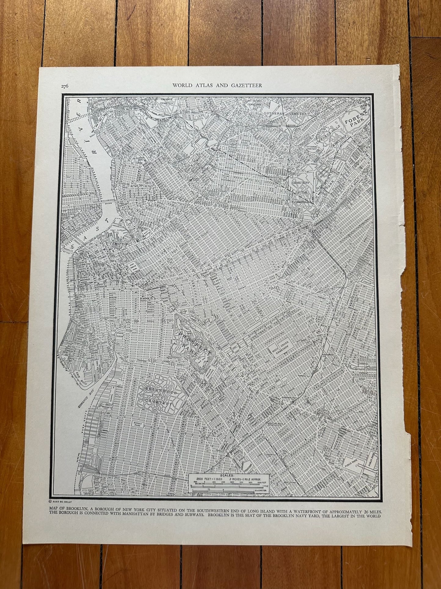 photo of original 1930s street-level city map