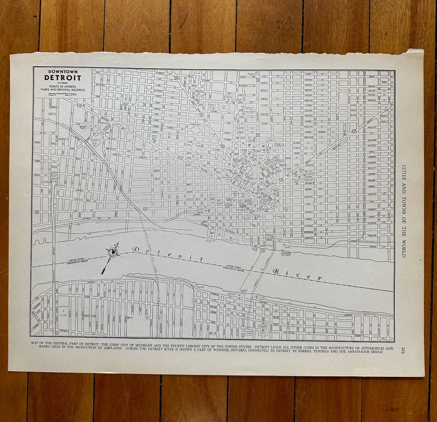 photo of original 1930s street-level city map