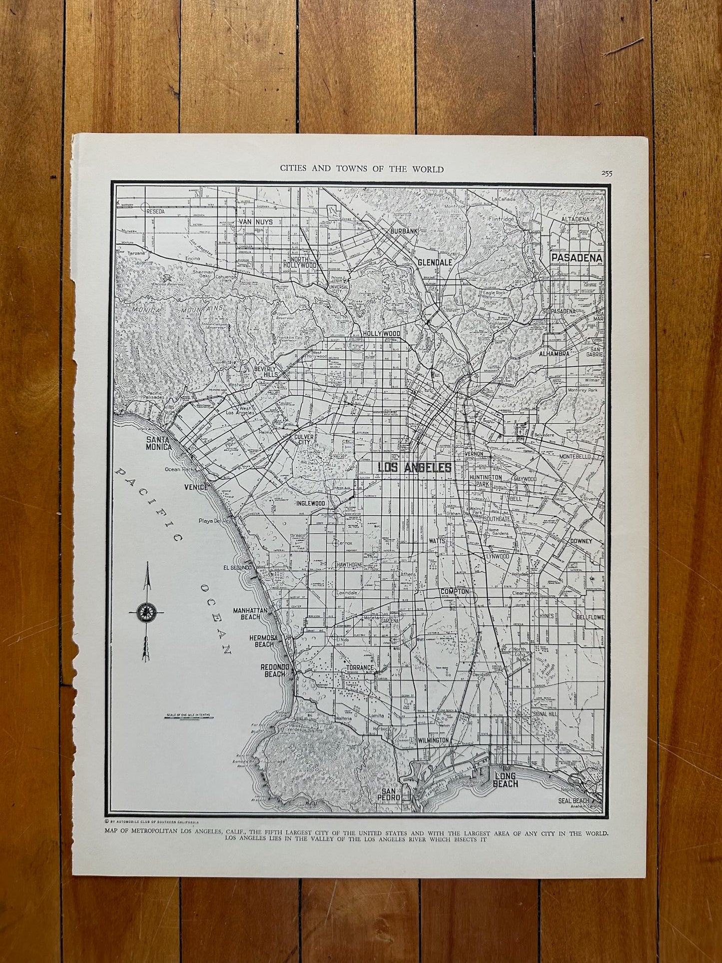 photo of original 1930s street-level city map