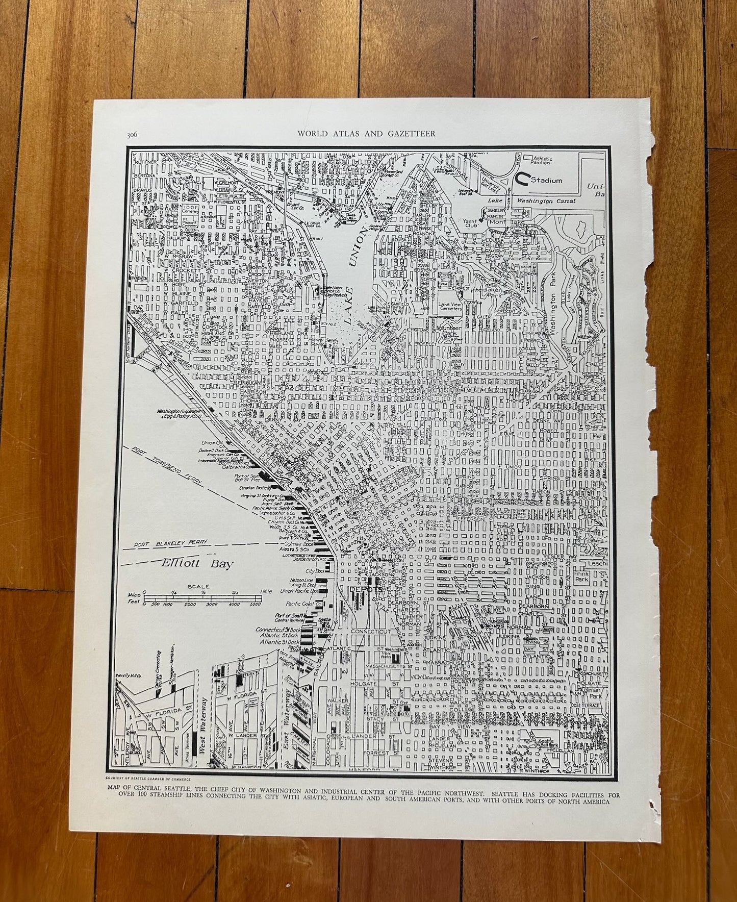 photo of original 1930s street-level city map