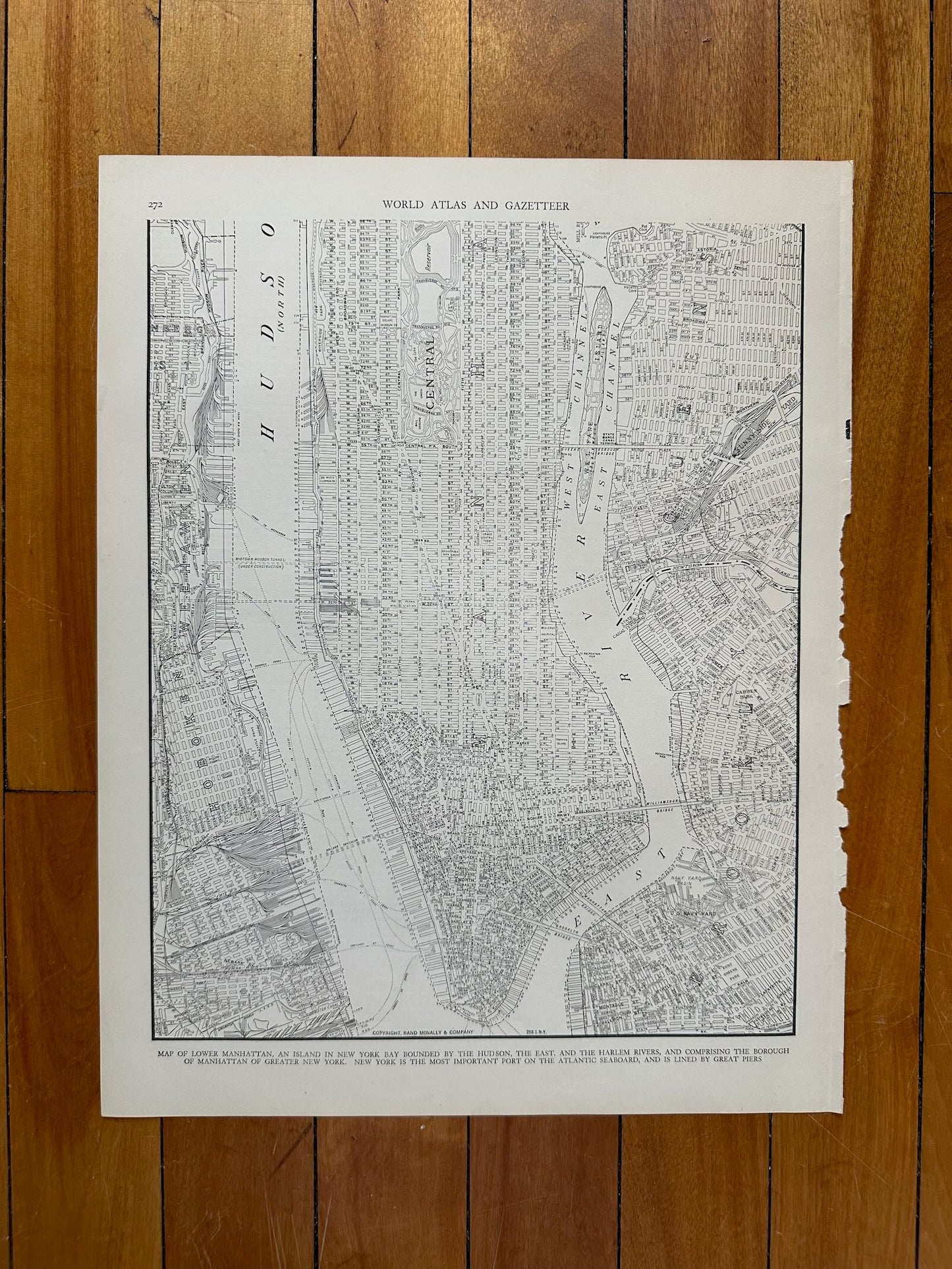 photo of original 1930s street-level city map