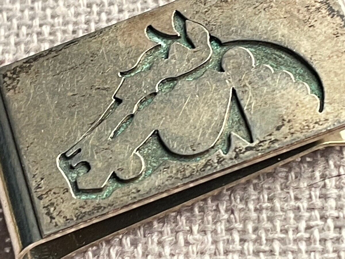 Mona Van Riper horse cutout Sterling Silver Money Clip vintage Native