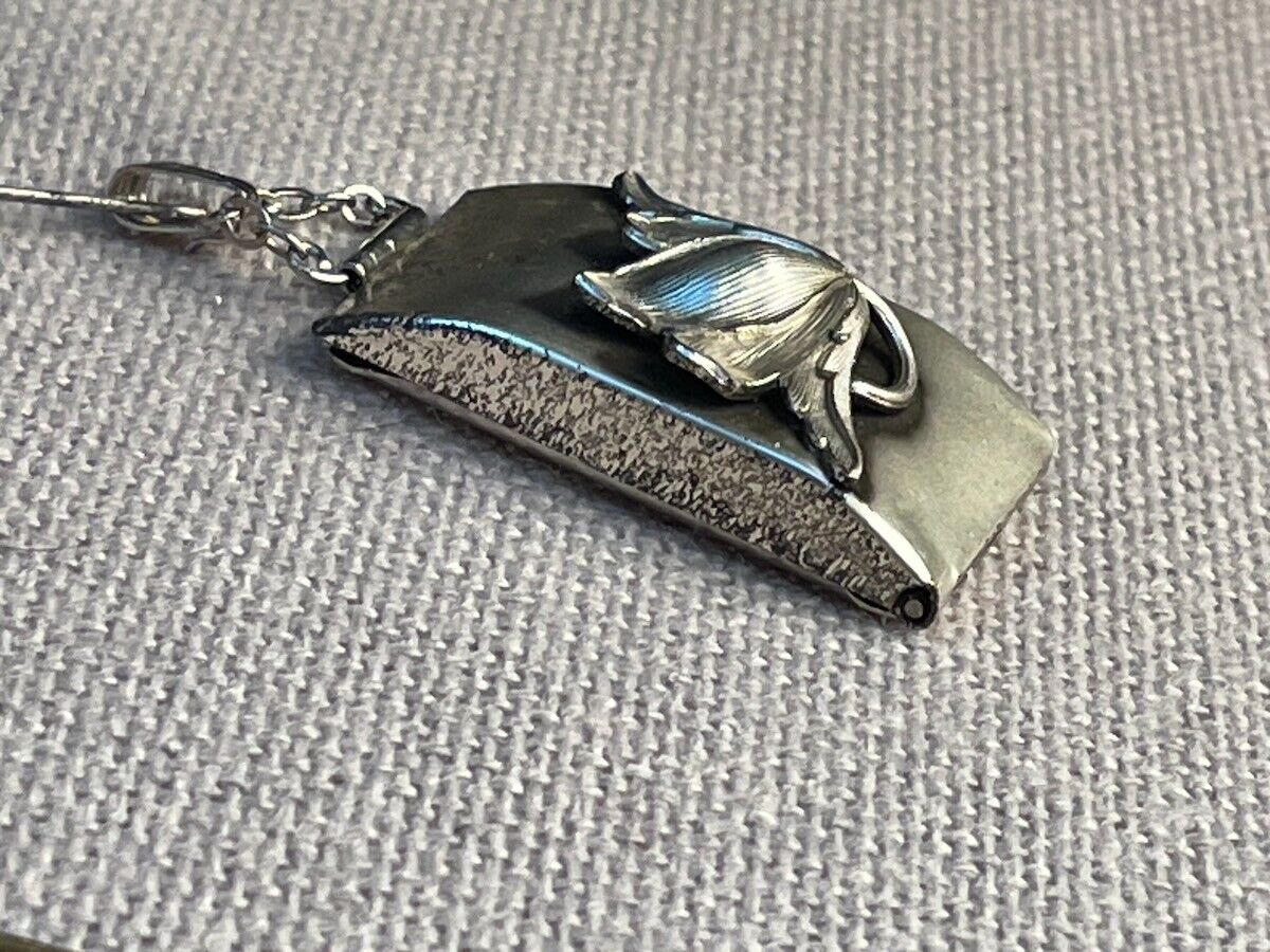 Chatelaine Case Stamp Coin Holder Stash Locket Pendant tiny wearable vintage silver