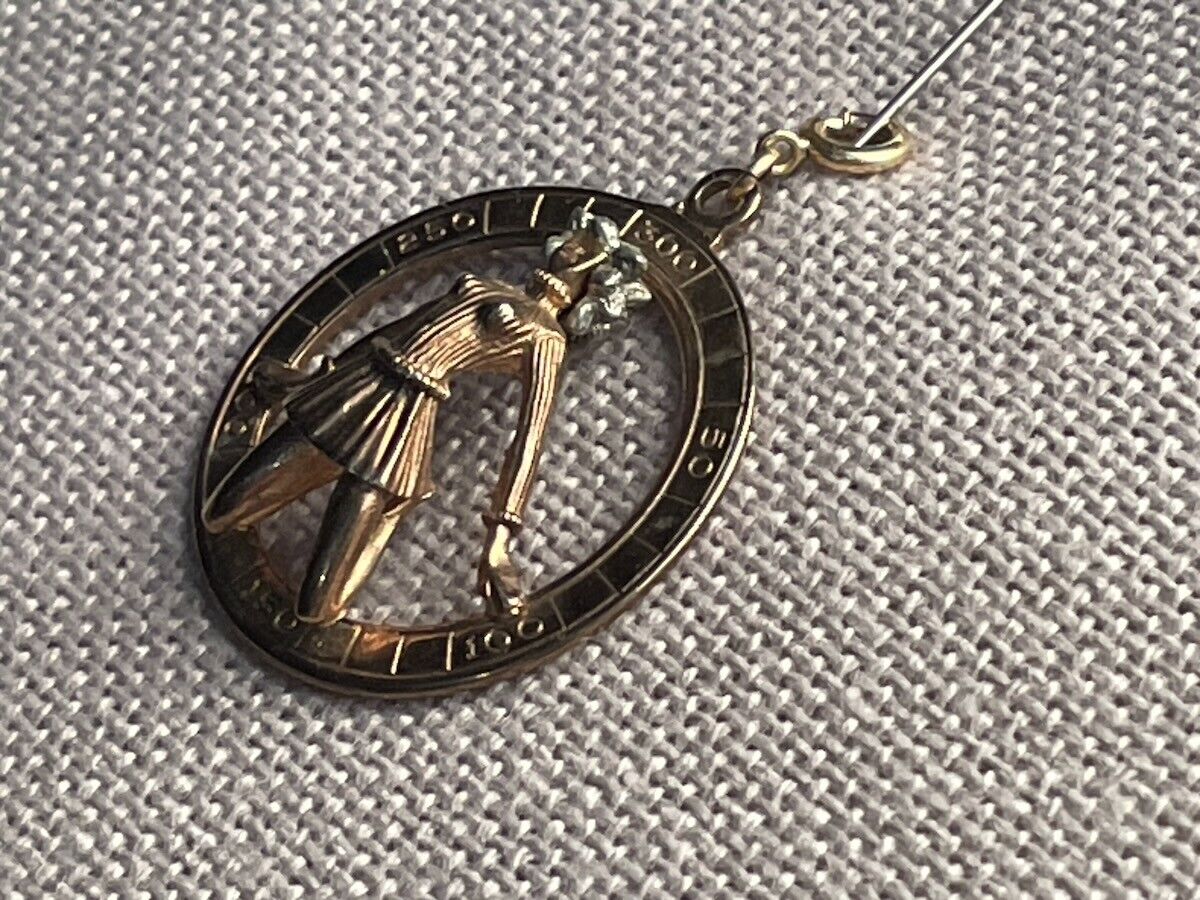 Trifari Medallion Charm Pendant Exercise No. 2 10 Times Every Morning
