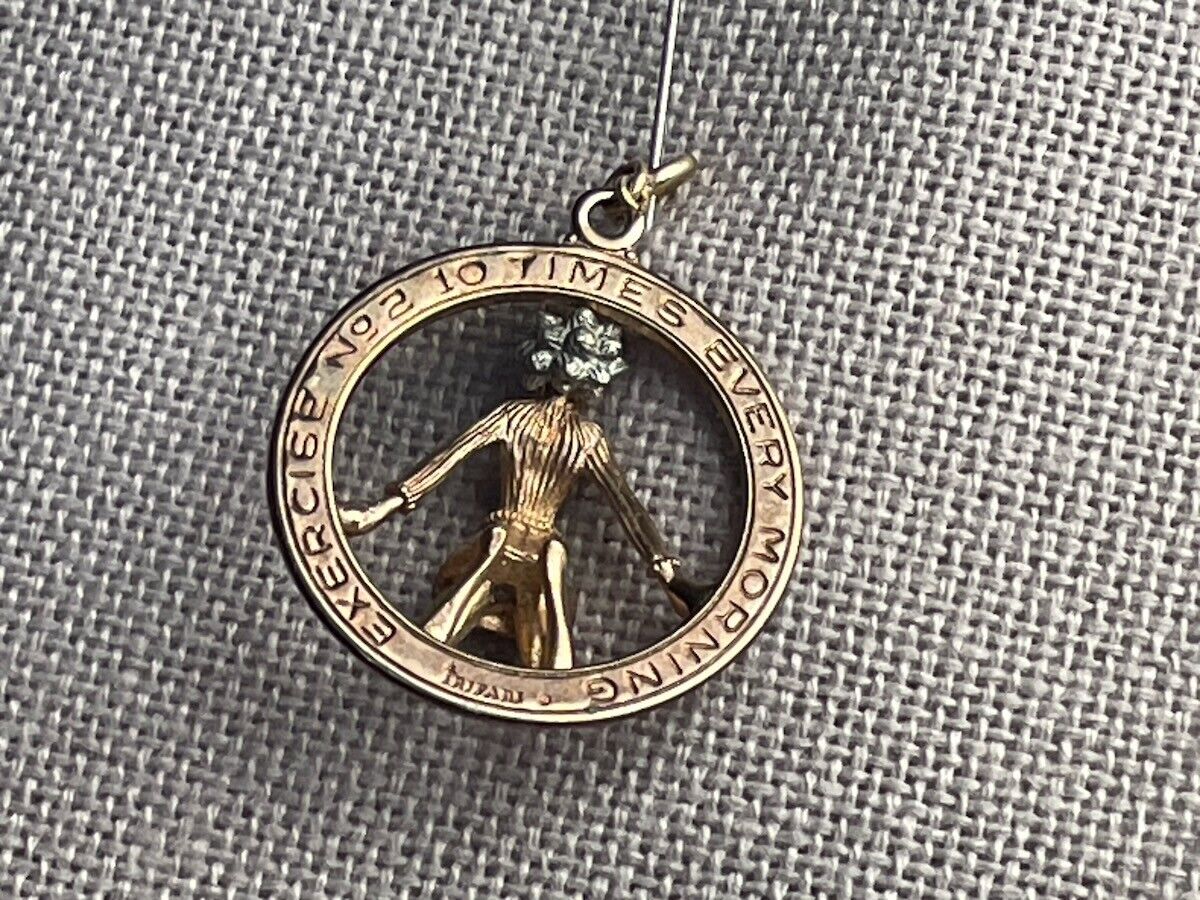 Trifari Medallion Charm Pendant Exercise No. 2 10 Times Every Morning