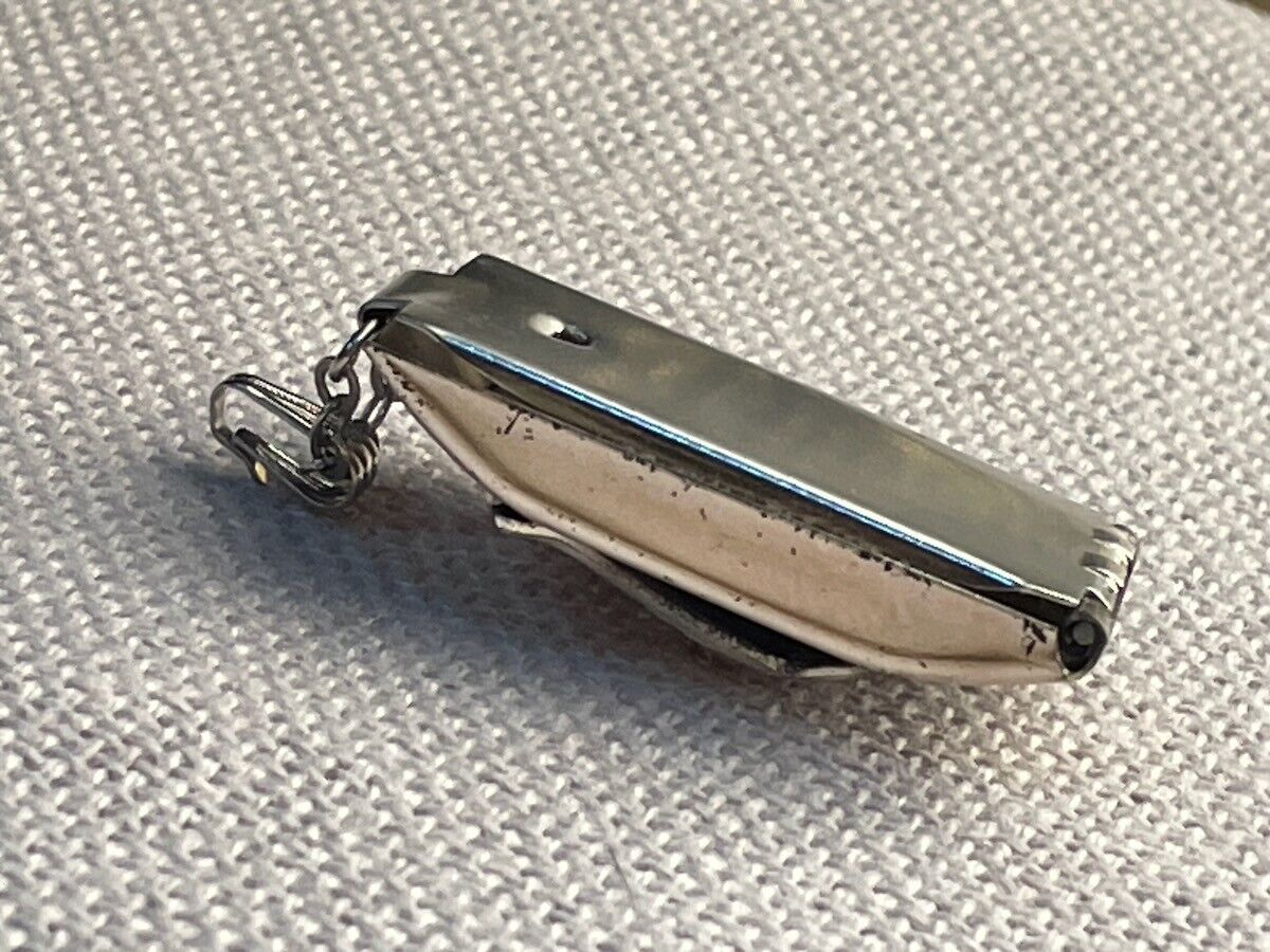 Chatelaine Case Stamp Coin Holder Stash Locket Pendant tiny wearable vintage silver