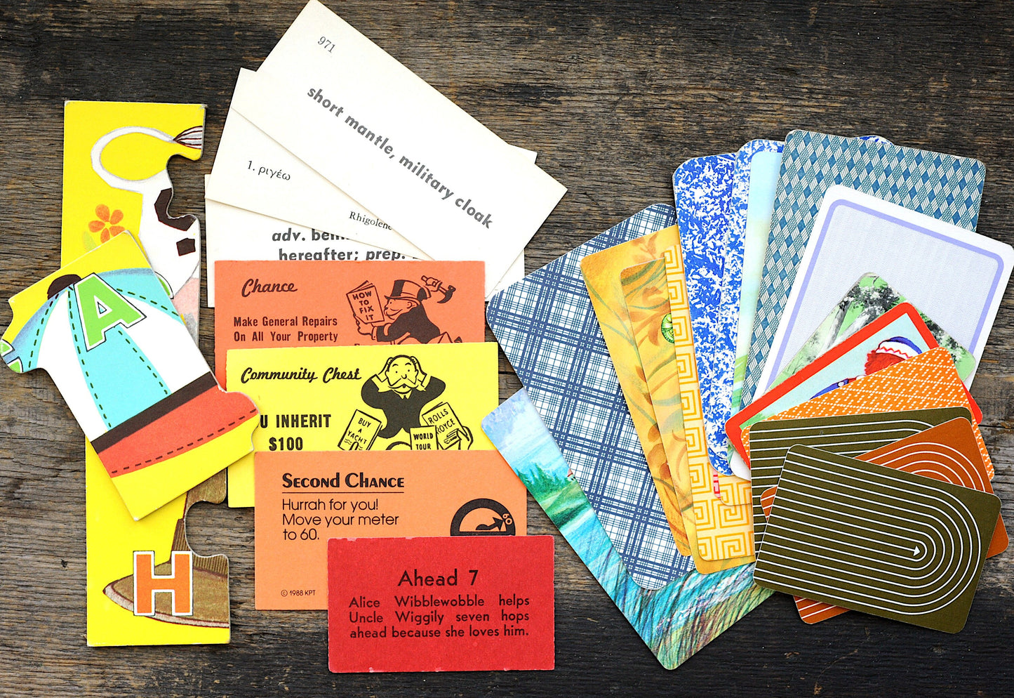 One ounce mix of vintage game parts & pieces