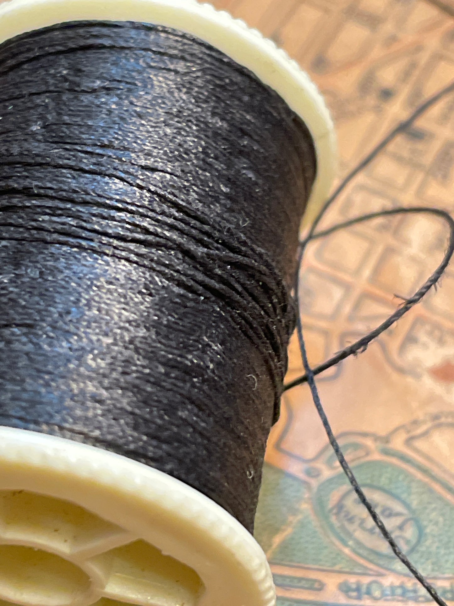5 yards of heavy duty button and carpet utility thread / strong vintage cotton cord / repair, retie, reattach / durable sewing string