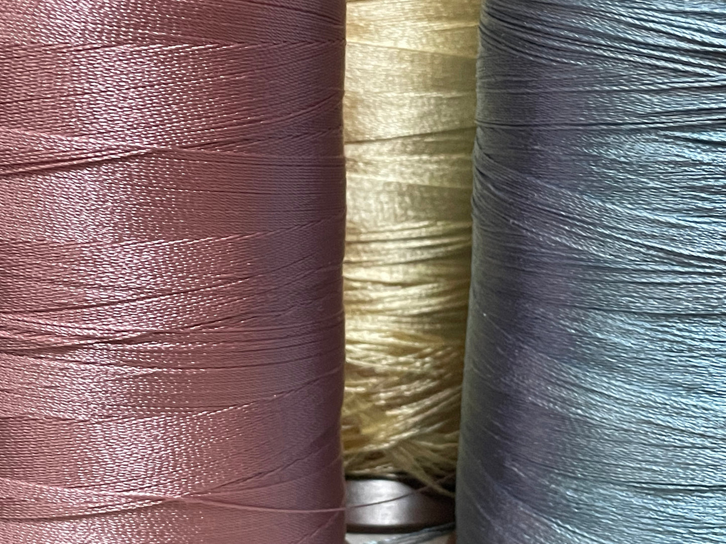 Vintage silk embroidery thread: pink, yellow, or blue