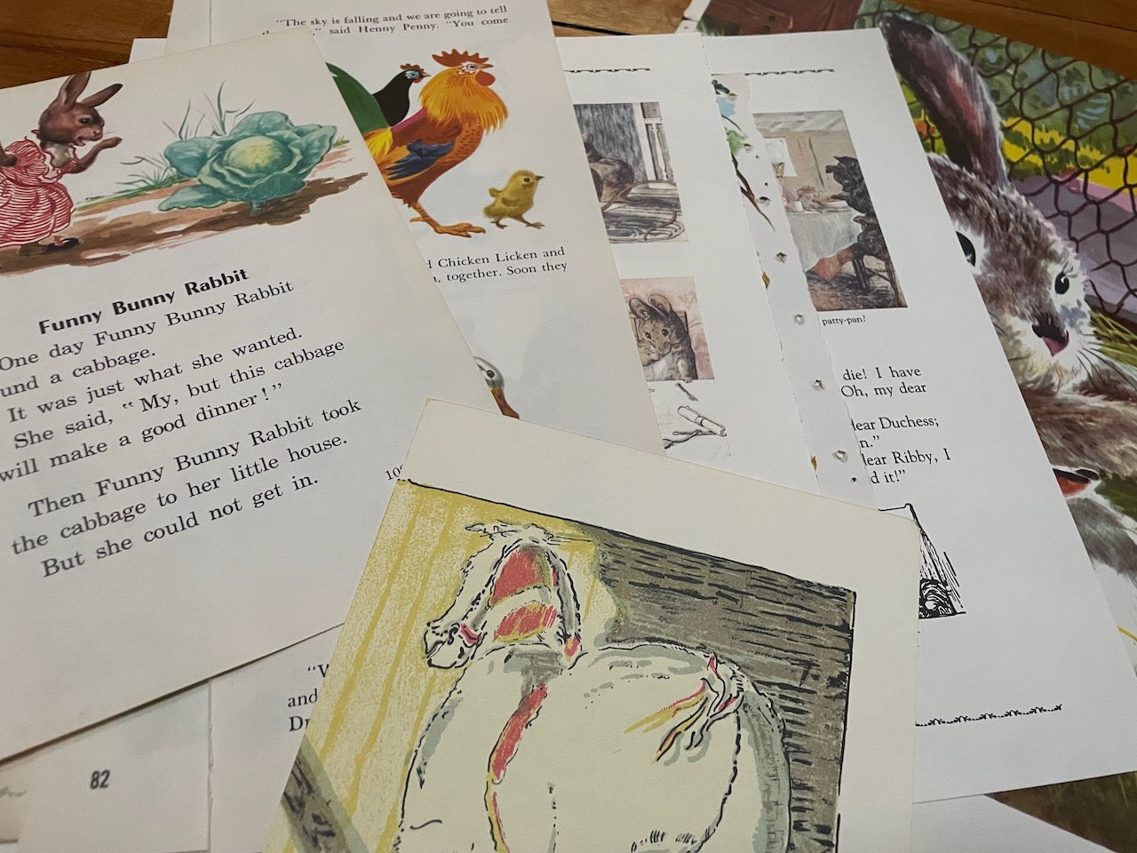 1/8 lb of vintage children’s book pages with Animals for scrapbooking, journaling, crafting / old paper pages for junk journals, ephemera