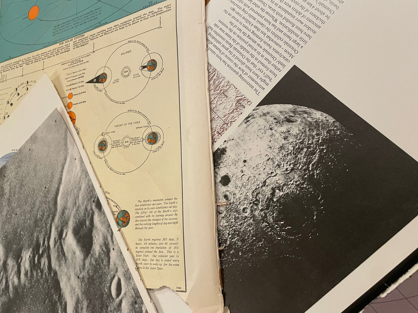 1/8 pound assortment of true vintage space and astronomy pages