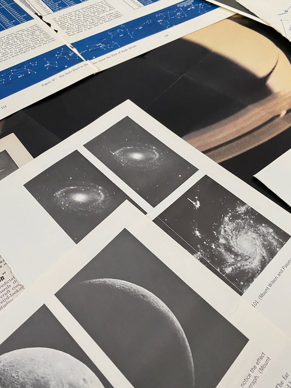 1/8 pound assortment of true vintage space and astronomy pages