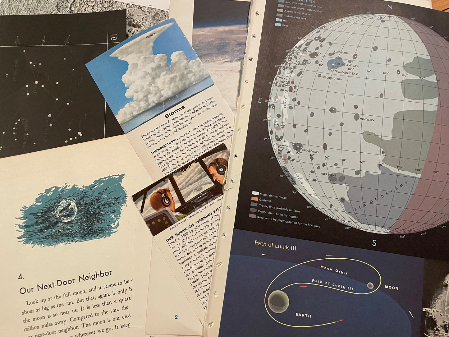 1/8 pound assortment of true vintage space and astronomy pages