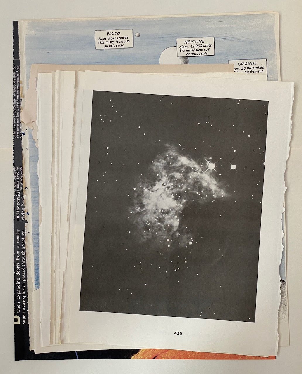 1/8 pound assortment of true vintage space and astronomy pages