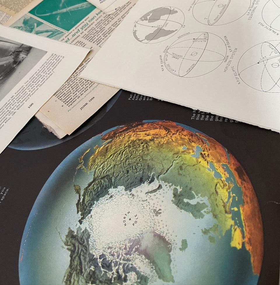 1/8 pound assortment of true vintage space and astronomy pages
