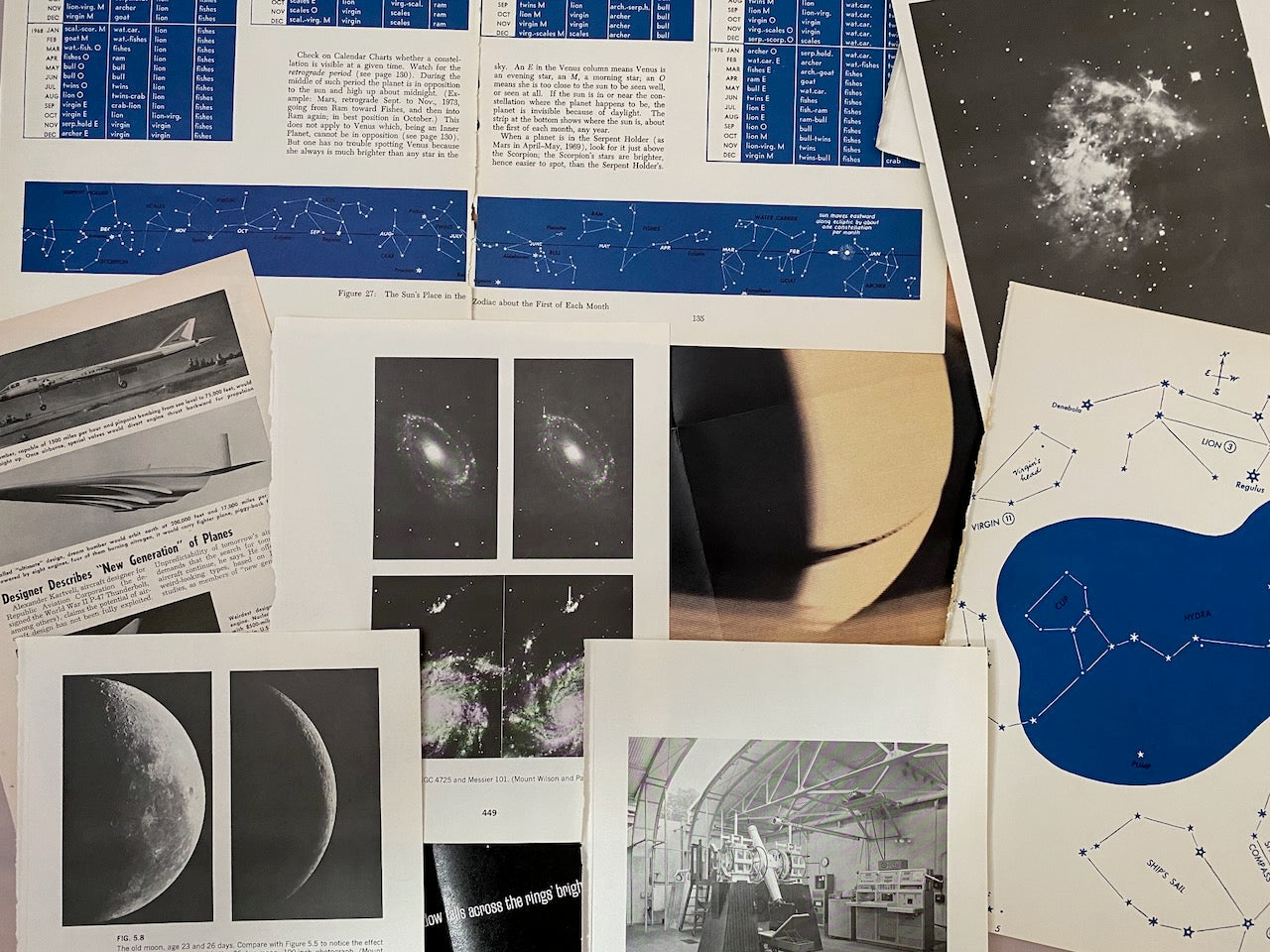 1/8 pound assortment of true vintage space and astronomy pages