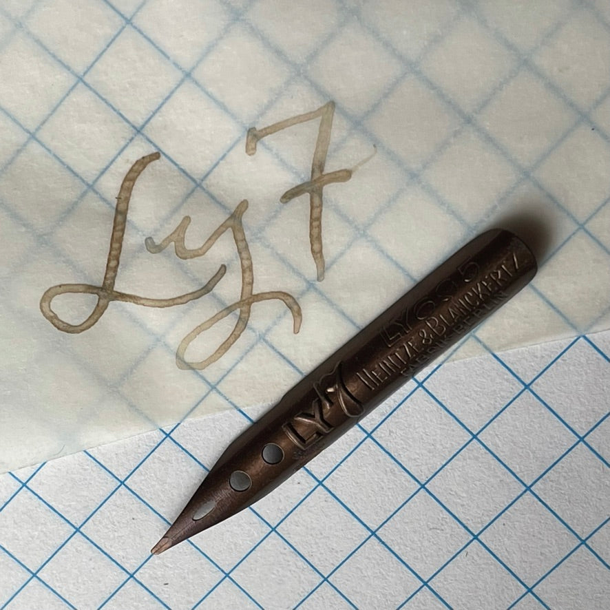 5 Pen Nibs: set of 5 left oblique calligraphy nibs: Heintze Ly series (italics)