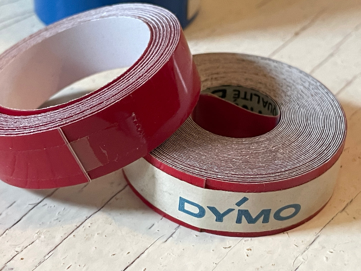One roll of DYMO or compatible embossing tape in your choice of color and width (3/8, 1/2, 3/4”)