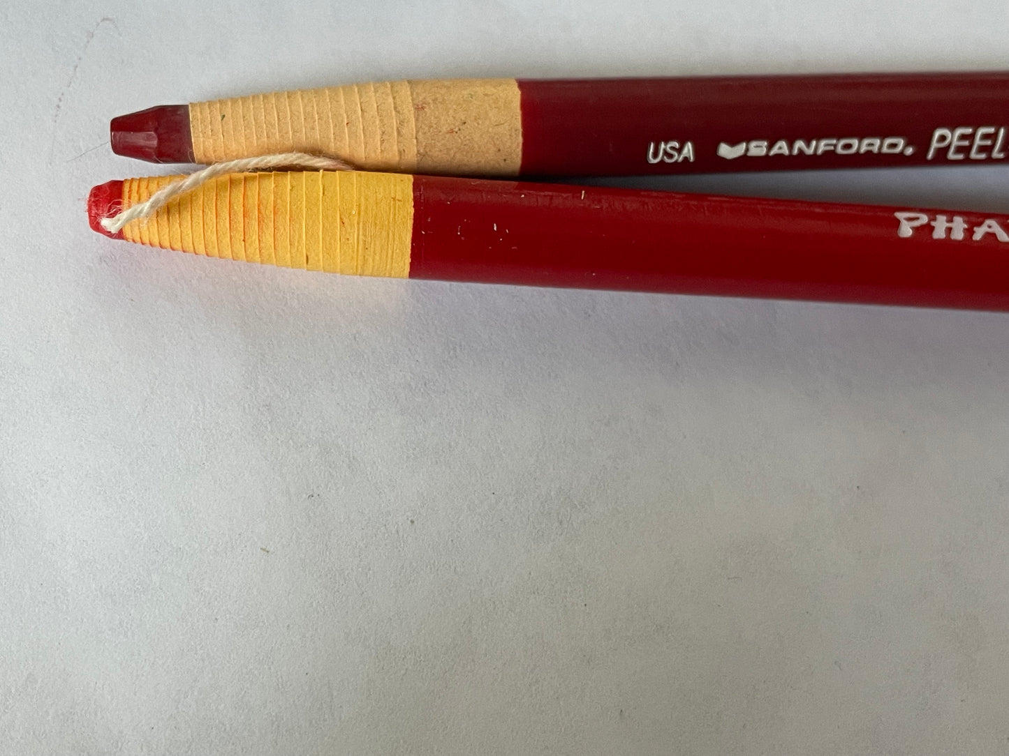 Paper wrapped marking pencils (rainbow bundle or individual color choice: red orange yellow green blue brown purple black white) / new old stock / peel-away china marker grease pencil