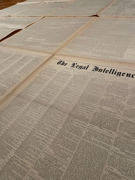 1890s newsprint: four 30x36" broadsheets (6 oz of antique papers)