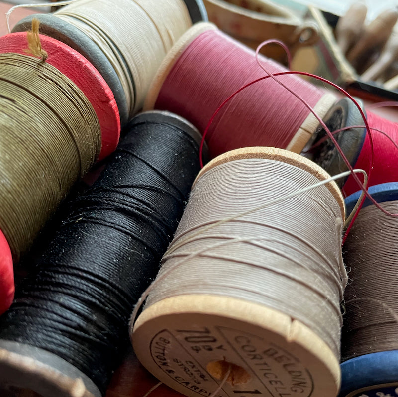 5 yards of heavy duty button and carpet utility thread / strong vintage cotton cord / repair, retie, reattach / durable sewing string