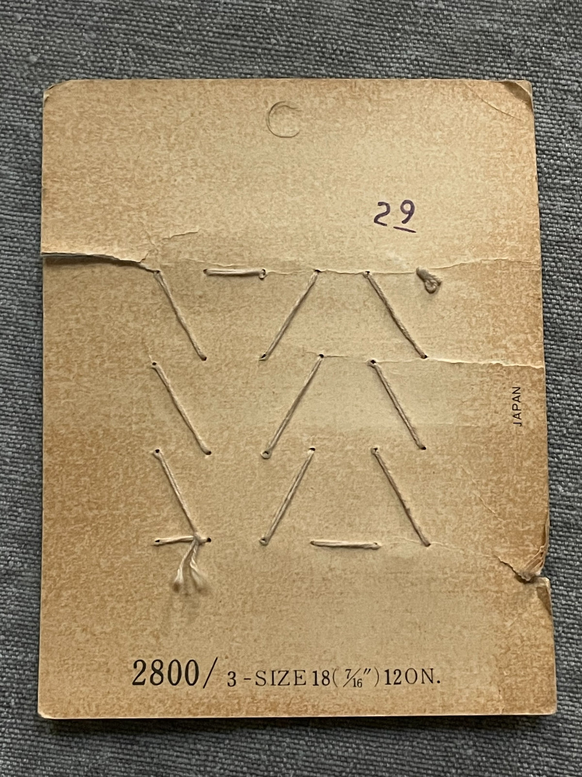 Back of original packaging card for 12 cool white le chic sewing buttons, 7/16 inch, nos on card