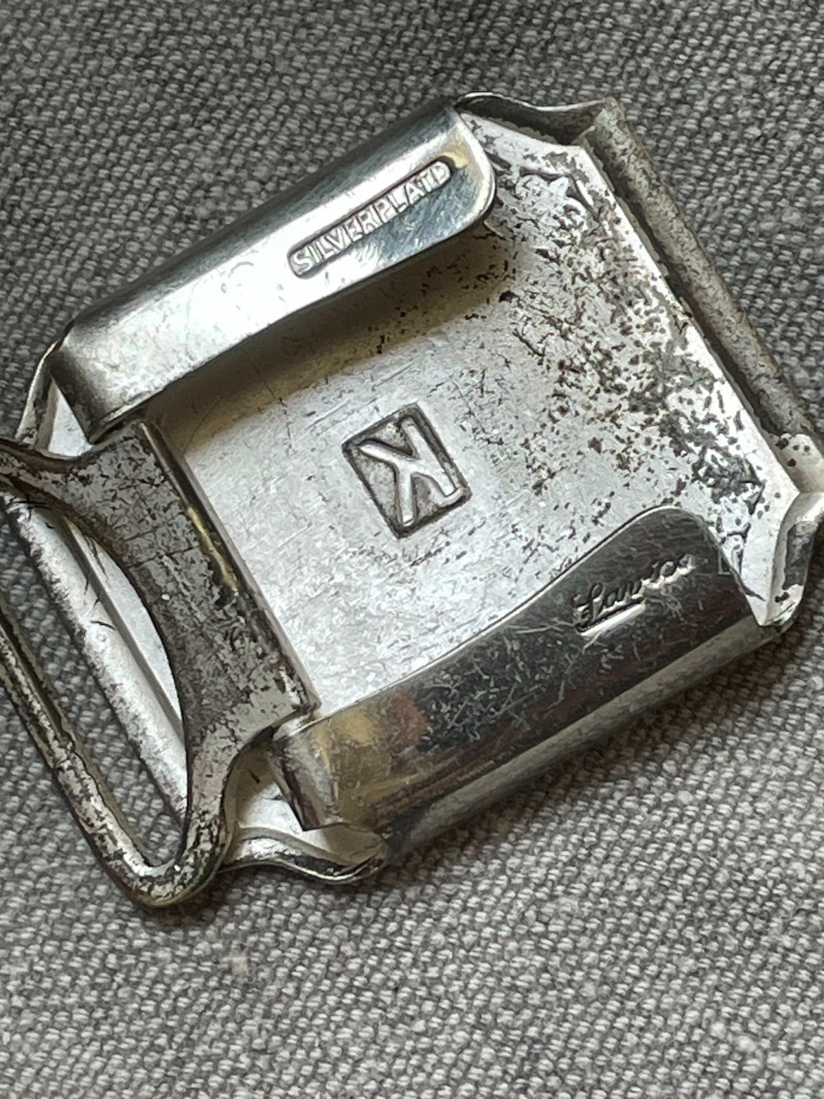 Vintage Art Deco "K" Monogram Belt Buckle – Silver Plate Lavico