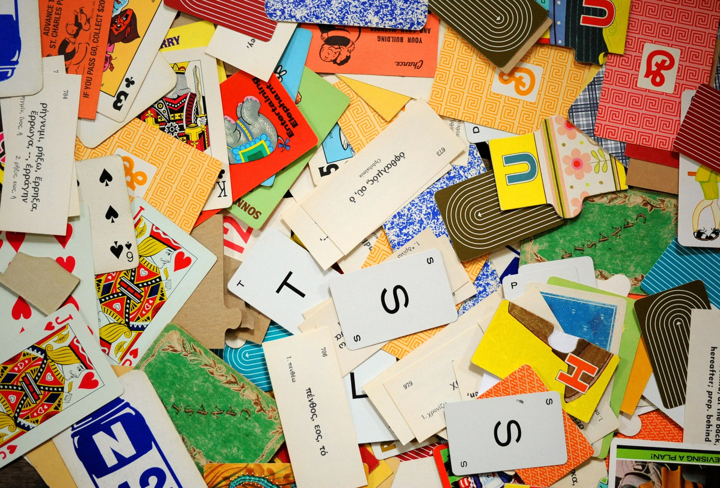 One ounce mix of vintage game parts & pieces