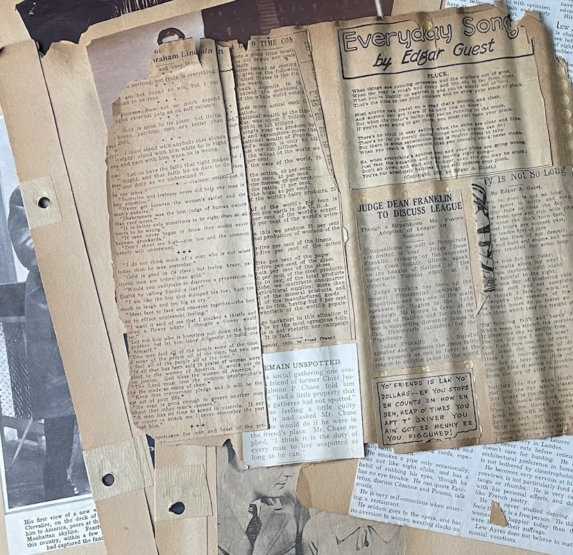SCRAPBOOK PAGES: 1/4 lb of vintage scrapbook pages - used, worn, & loved / ephemera + old images for art, collage, craft, junk journals