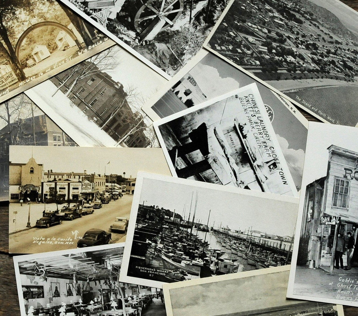 5 Vintage Unused Black & White Postcards | NOS Mystery Assortment