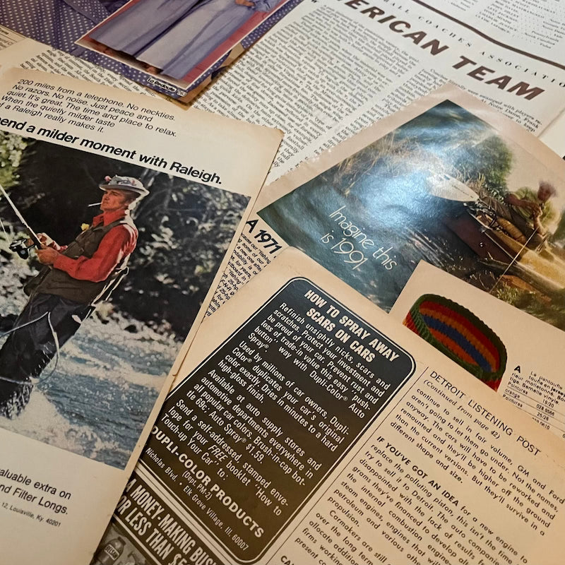 Salvaged Papers: 1/8 lb mix of true vintage magazine pages, 1930s-early 90s