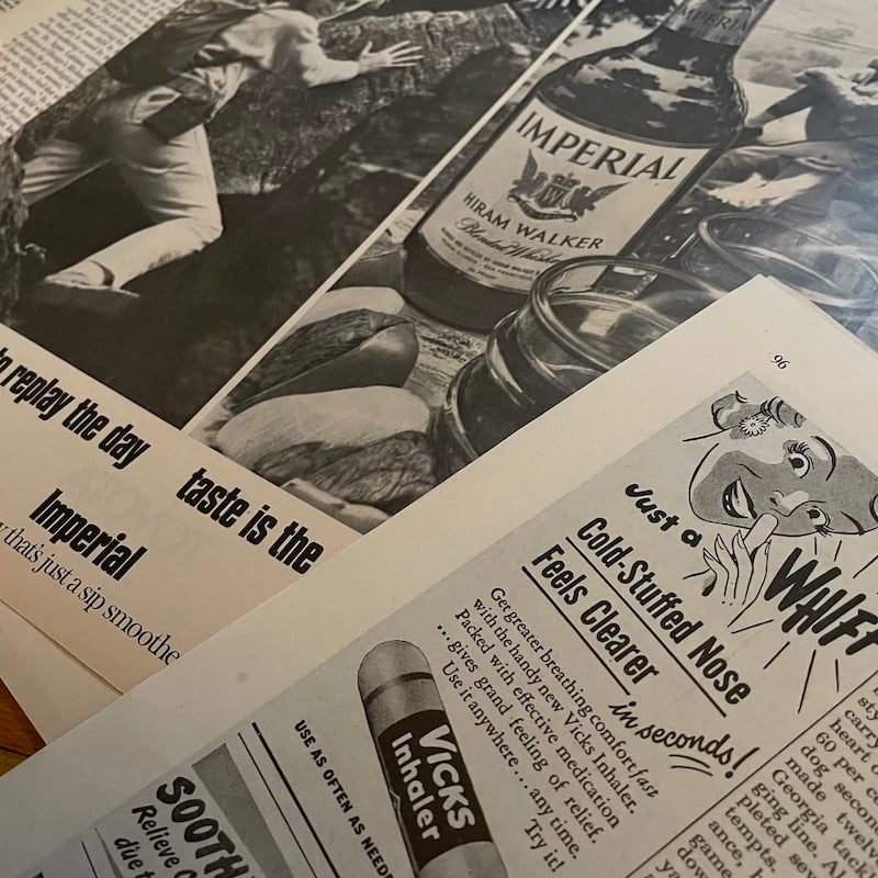 Salvaged Papers: 1/8 lb mix of true vintage magazine pages, 1930s-early 90s