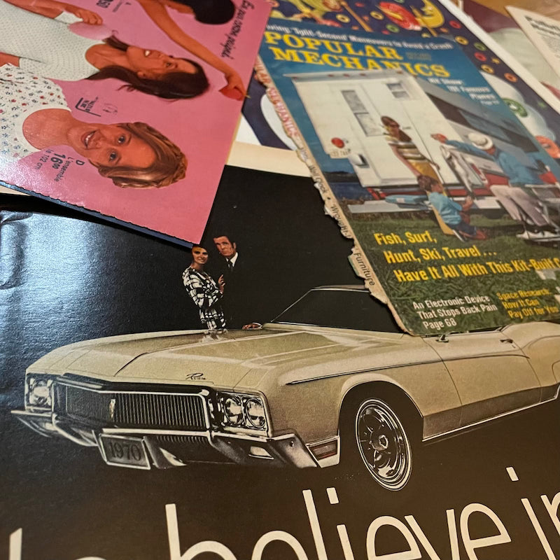 Salvaged Papers: 1/8 lb mix of true vintage magazine pages, 1930s-early 90s