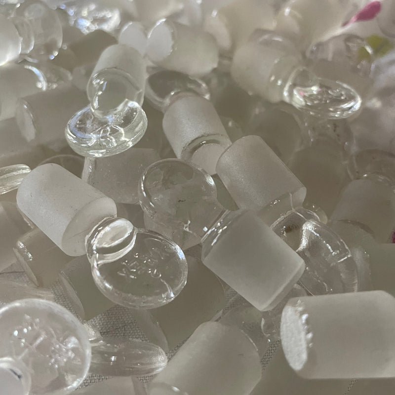 Glass stoppers for small bottles