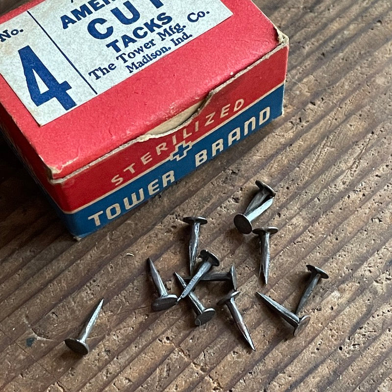 New old stock: 10 grams of steel cut tacks (choice of 1/4", 3/8", or 7/16")