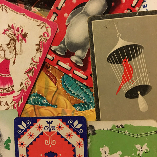 One ounce mix of vintage playing cards