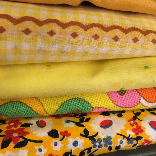 Stash Builder: 1/8 lb of rescued vintage cotton printed fabric