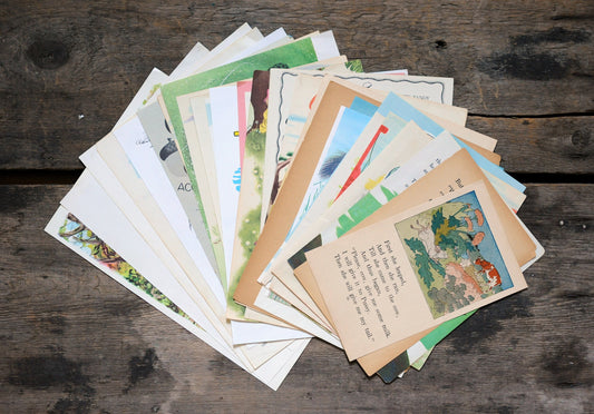 Salvaged papers: 1/8 lb mix of vintage children’s book pages