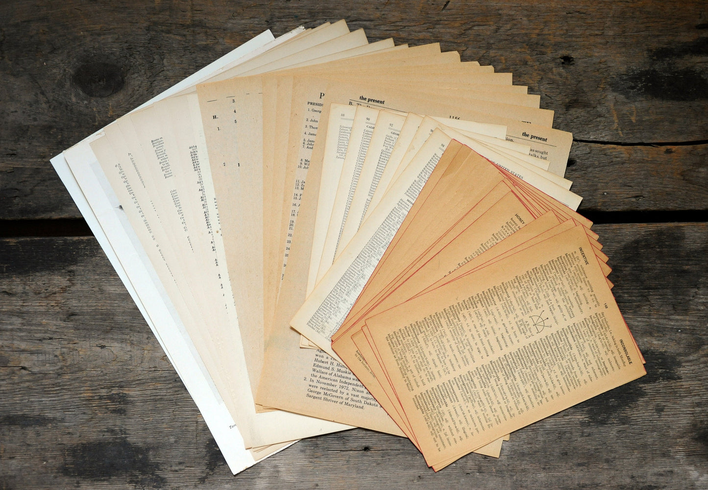 Blackout Poetry bundle: 1/8 pound mix of unmarked original vintage book pages