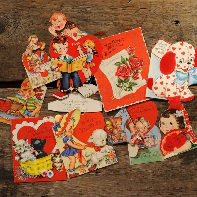 Papers for repurposing: 8 vintage Valentines
