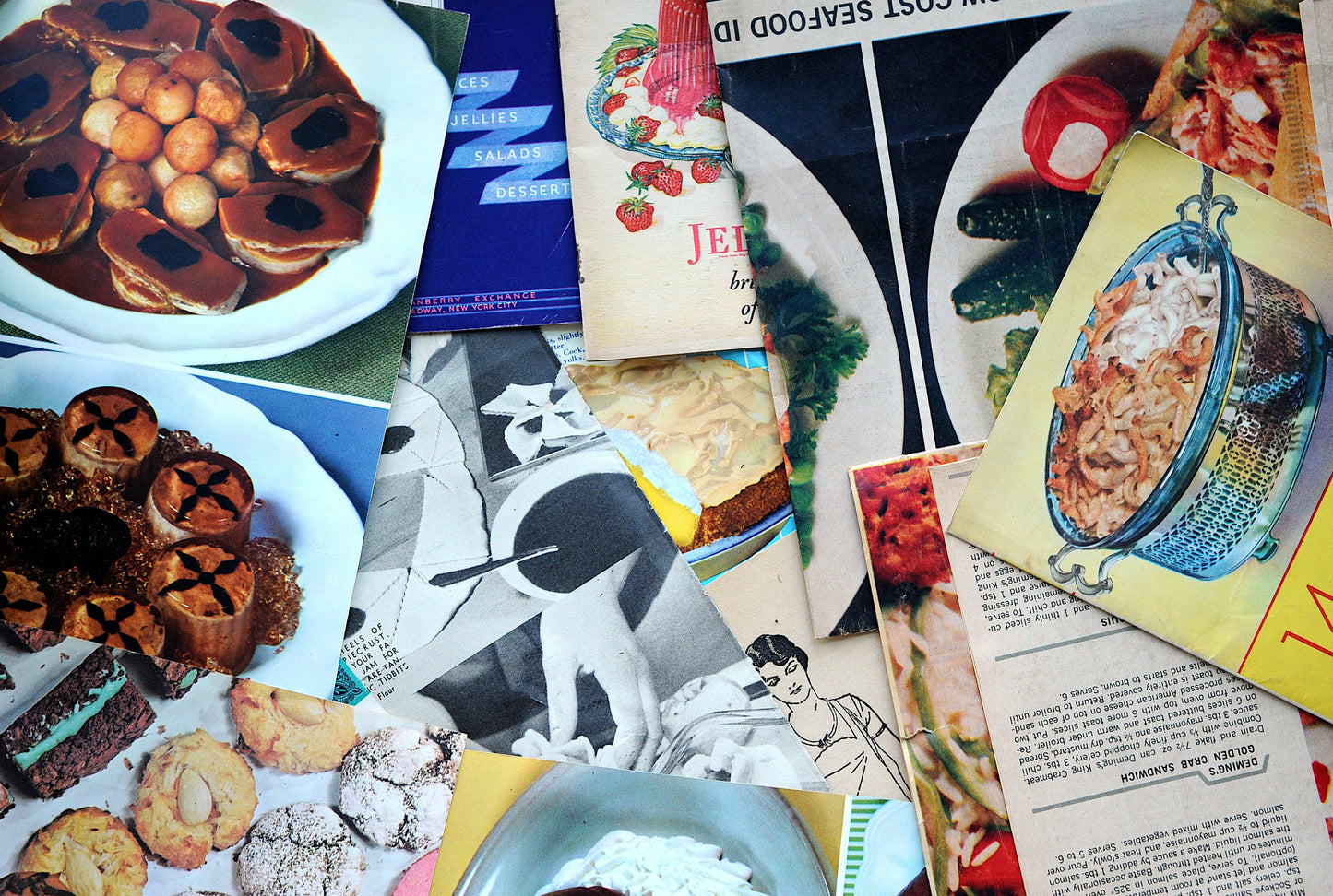 Salvaged Pages: 1/8 pound of vintage food photos & illustrations