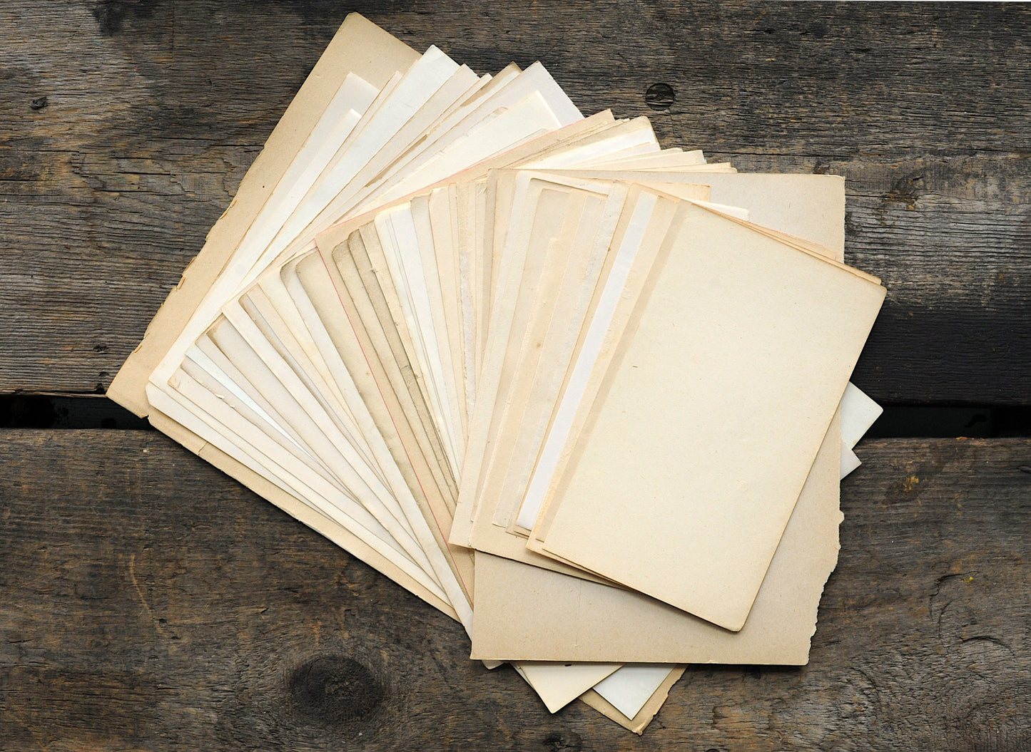 1/8 lb of original vintage salvaged blank book pages and aged papers for art, letter writing, creative reuse