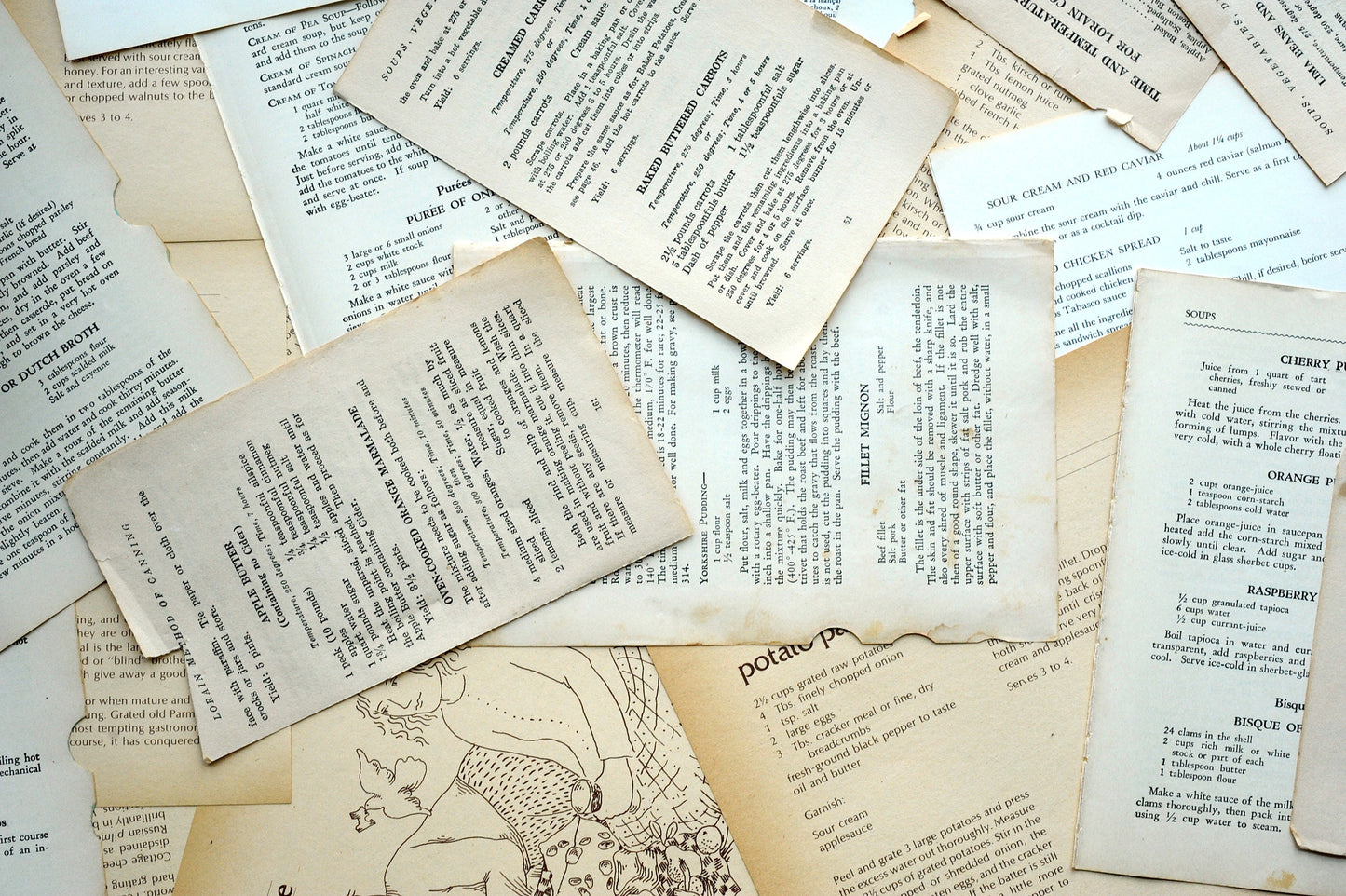 kitschy kitchen cookbook pages