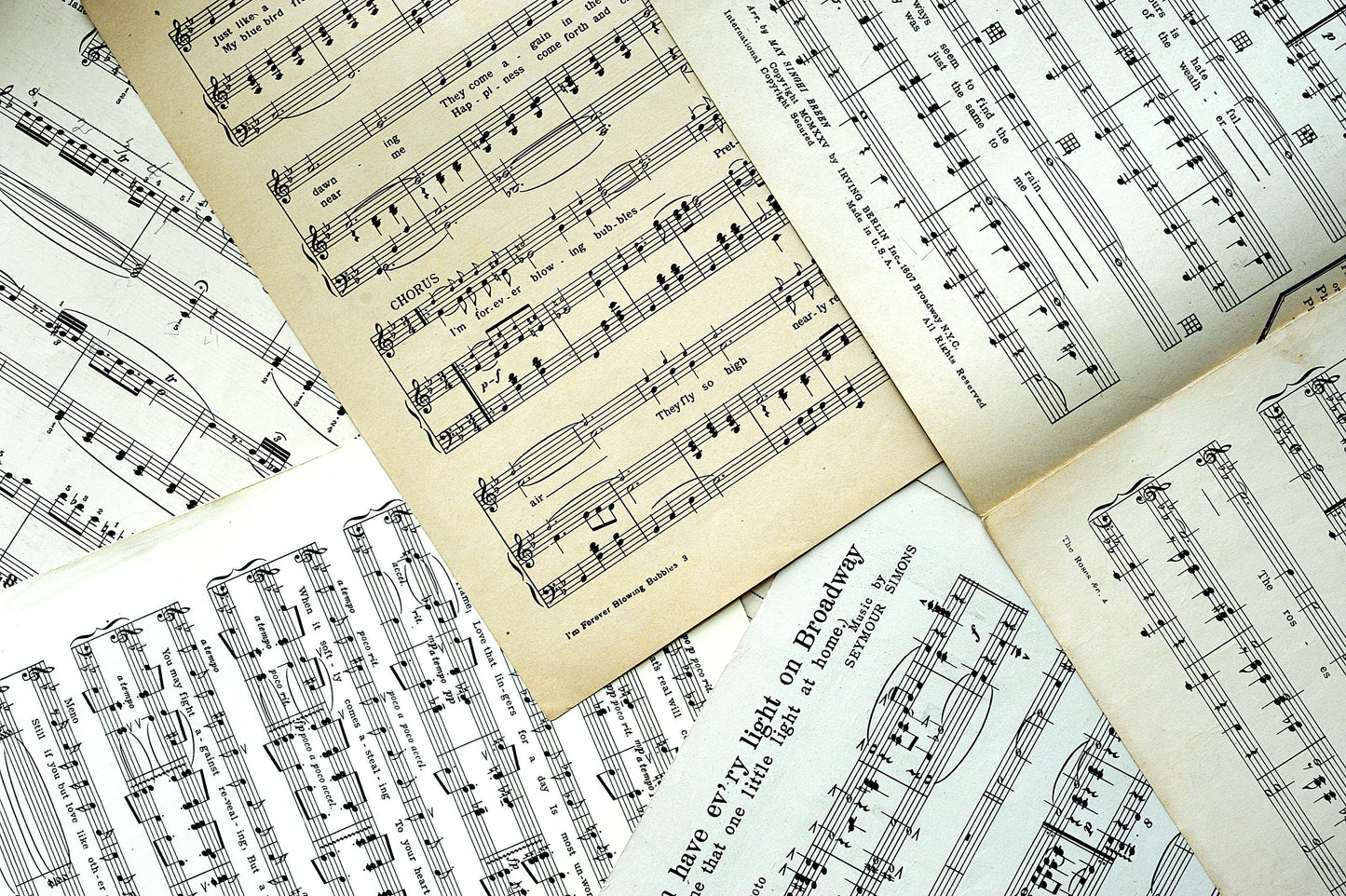 Pages for repurposing: 1/8 lb mix of vintage sheet music