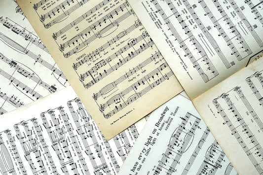 Pages for repurposing: 1/8 lb mix of vintage sheet music