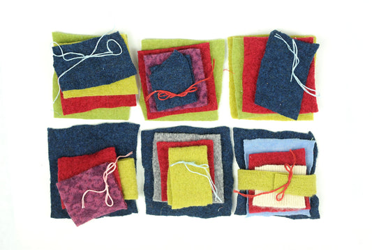 Wool natural fiber dyed patch kit for visible mending / 10 g small wool fiber patch assortment for sewing, mending