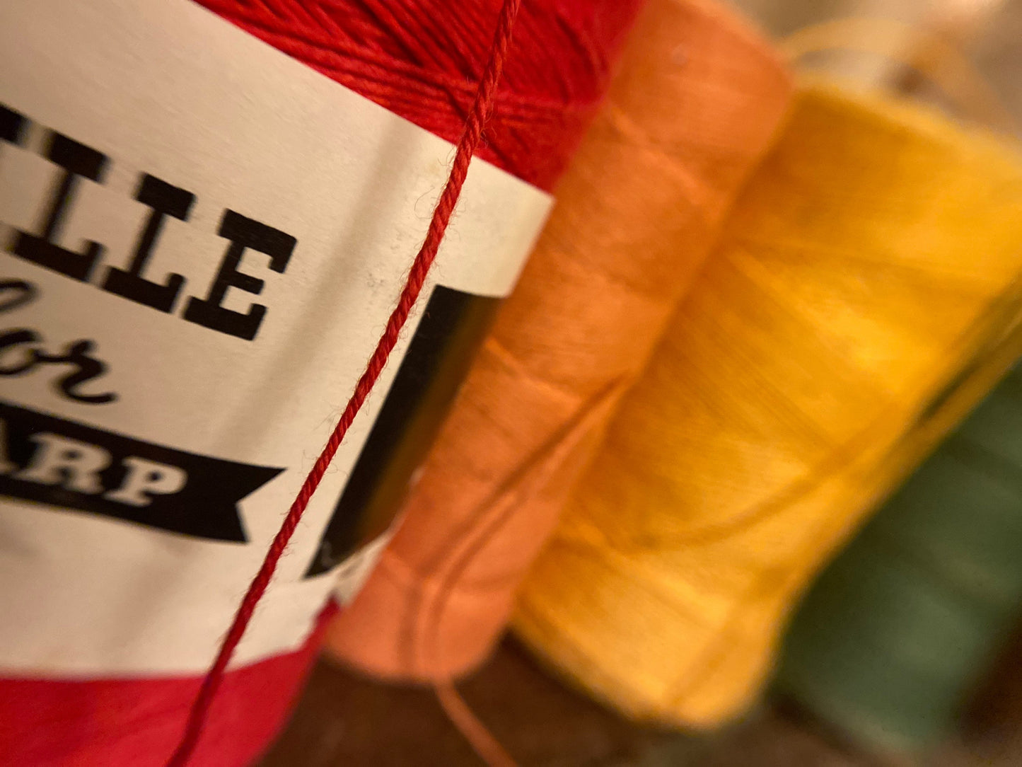 10 yards of parcel string / 100% cotton bakers twine / vintage gift tie: red white green black orange gold aqua gray new old stock